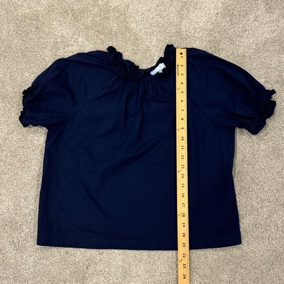 Hill House Kit Short Sleeve Top in Navy Cotton Poplin Size Large EUC - Picture 9 of 9